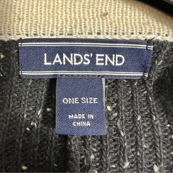 Lands' End wool blend poncho/shawl, one size, marled, fall, winter, layer - Picture 3 of 9